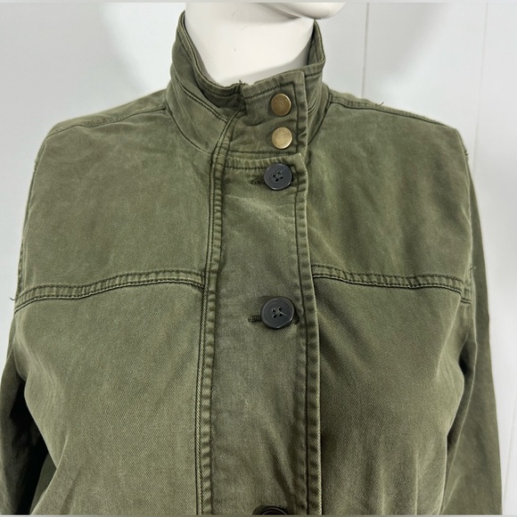 Lucky Brand Military Jacket M Cinched Waist Utility Army Olive Green Zip - Picture 3 of 13